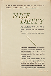 Nice Deity. Poems by Martha Baird